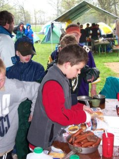 Dinner, after a hard day catapaulting