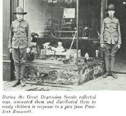 Scouts assisting with Scrap Drive during the Great Depression.     Click for Larger Image 