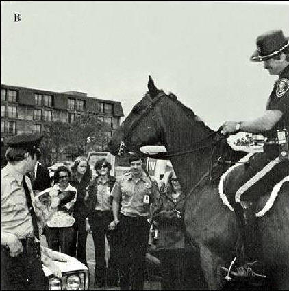 Explorer Career Scouts attend dog training session with the Bloomington Police Officers of Park Security Mounted Patro    Click for Larger Imagel